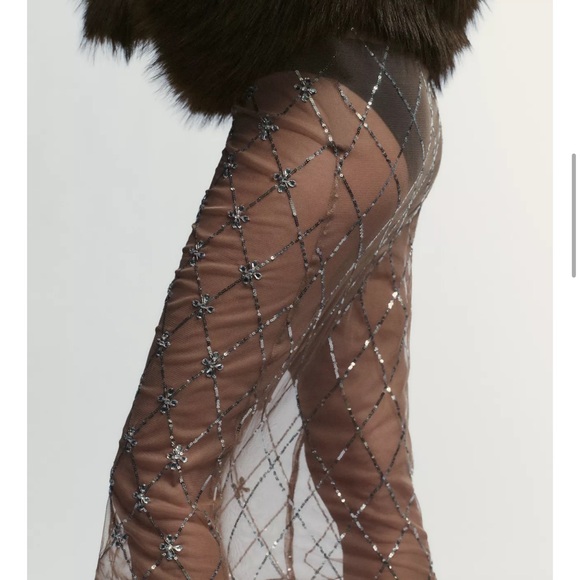 Zara embroidered beaded midi skirt - Picture 6 of 6